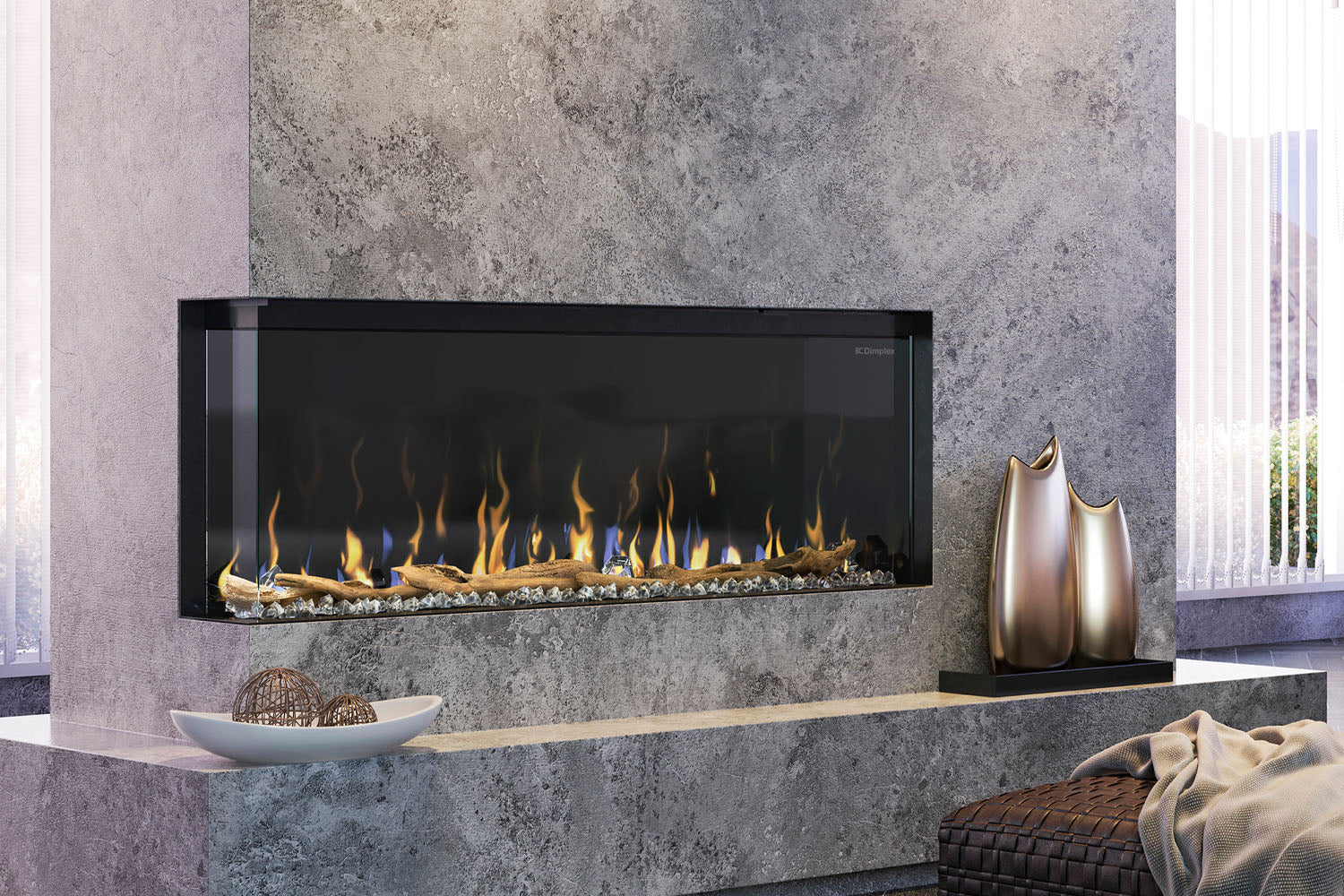 Dimplex IgniteXL Bold 50" Smart Linear Multi - Side View Built - In Electric Fireplace - Electric Fireplace by Dimplex | Buy at Agent BBQ