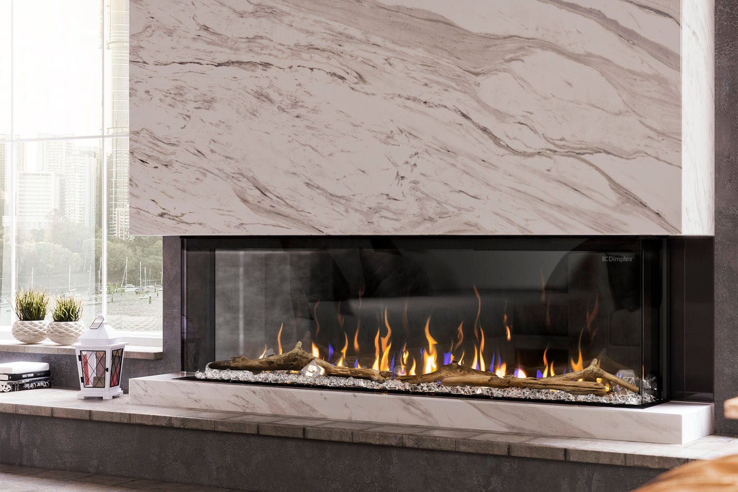 Dimplex IgniteXL Bold 60" Smart Linear Multi - Side View Built - In Electric Fireplace - Electric Fireplace by Dimplex | Buy at Agent BBQ
