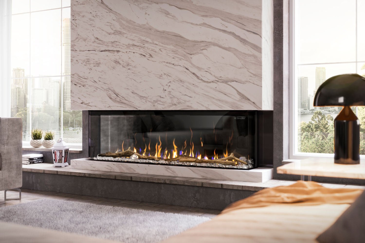 Dimplex IgniteXL Bold 60" Smart Linear Multi - Side View Built - In Electric Fireplace - Electric Fireplace by Dimplex | Buy at Agent BBQ