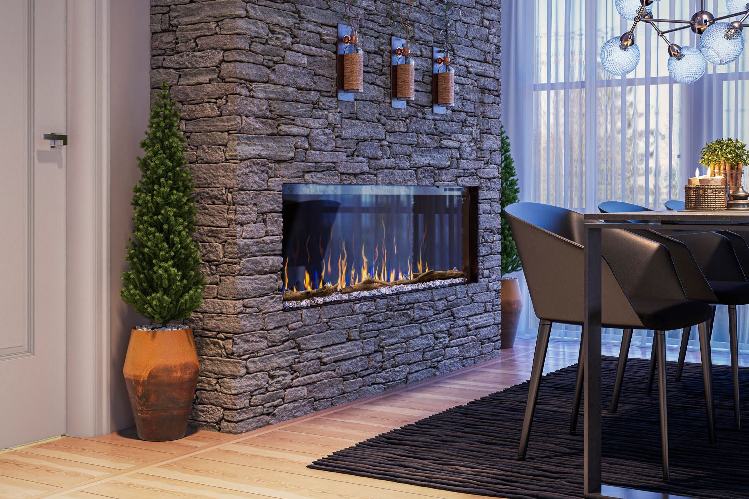 Dimplex IgniteXL Bold 60" Smart Linear Multi - Side View Built - In Electric Fireplace - Electric Fireplace by Dimplex | Buy at Agent BBQ