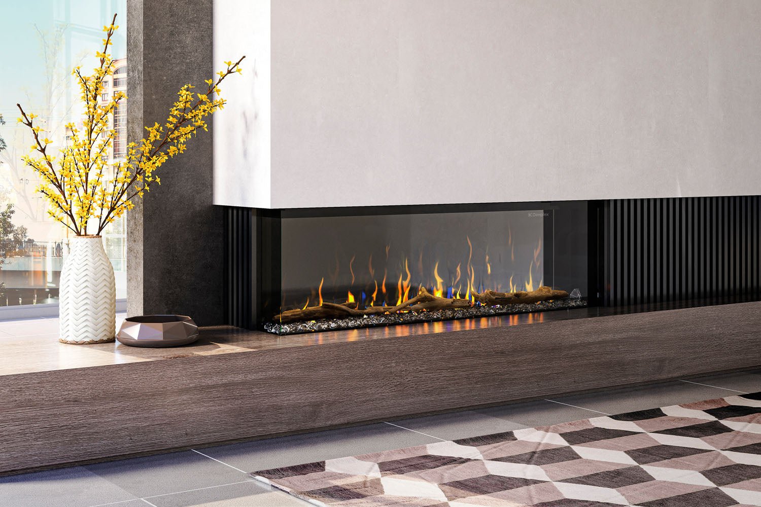 Dimplex IgniteXL Bold 60" Smart Linear Multi - Side View Built - In Electric Fireplace - Electric Fireplace by Dimplex | Buy at Agent BBQ