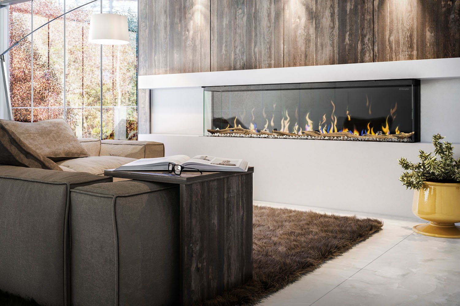 Dimplex IgniteXL Bold 74" Smart Linear Multi - Side View Built - In Electric Fireplace - Electric Fireplace by Dimplex | Buy at Agent BBQ