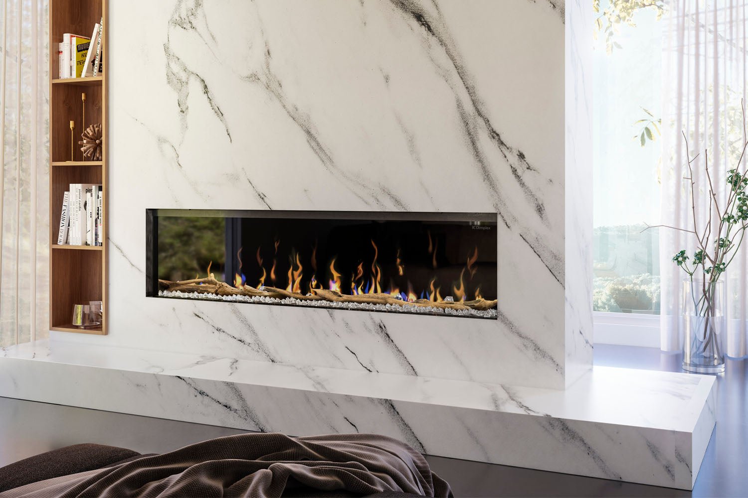 Dimplex IgniteXL Bold 74" Smart Linear Multi - Side View Built - In Electric Fireplace - Electric Fireplace by Dimplex | Buy at Agent BBQ