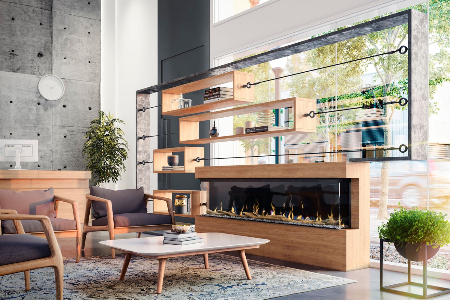Dimplex IgniteXL Bold 88" Smart Linear Multi - Side View Built - In Electric Fireplace - Electric Fireplace by Dimplex | Buy at Agent BBQ