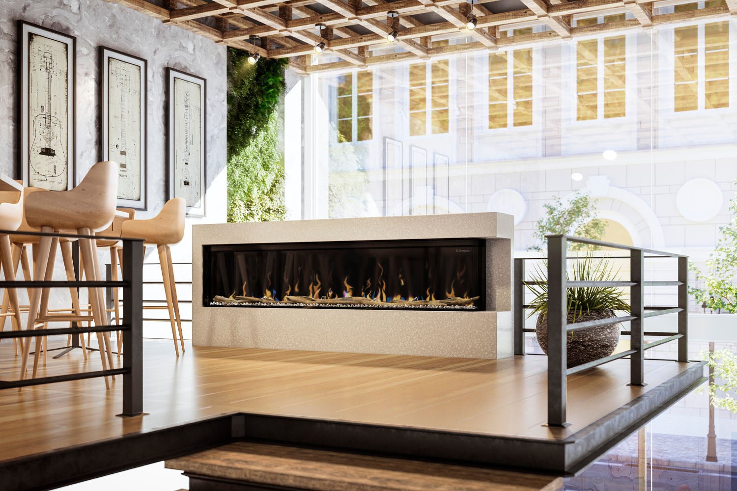 Dimplex IgniteXL Bold 88" Smart Linear Multi - Side View Built - In Electric Fireplace - Electric Fireplace by Dimplex | Buy at Agent BBQ