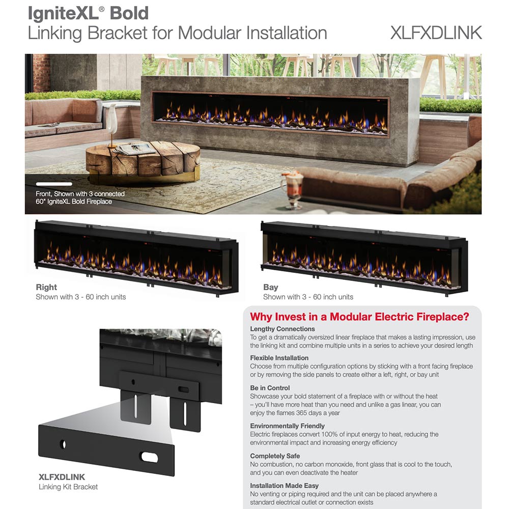 Dimplex IgniteXL Bold Linking Kit Bracket - by Dimplex | Buy at Agent BBQ