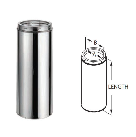 DuraVent 8DT-48x DuraTech 8-Inch Diameter Chimney Pipe, 48-Inches - Hearth : Chimney/Venting by Duravent | Buy at Agent BBQ