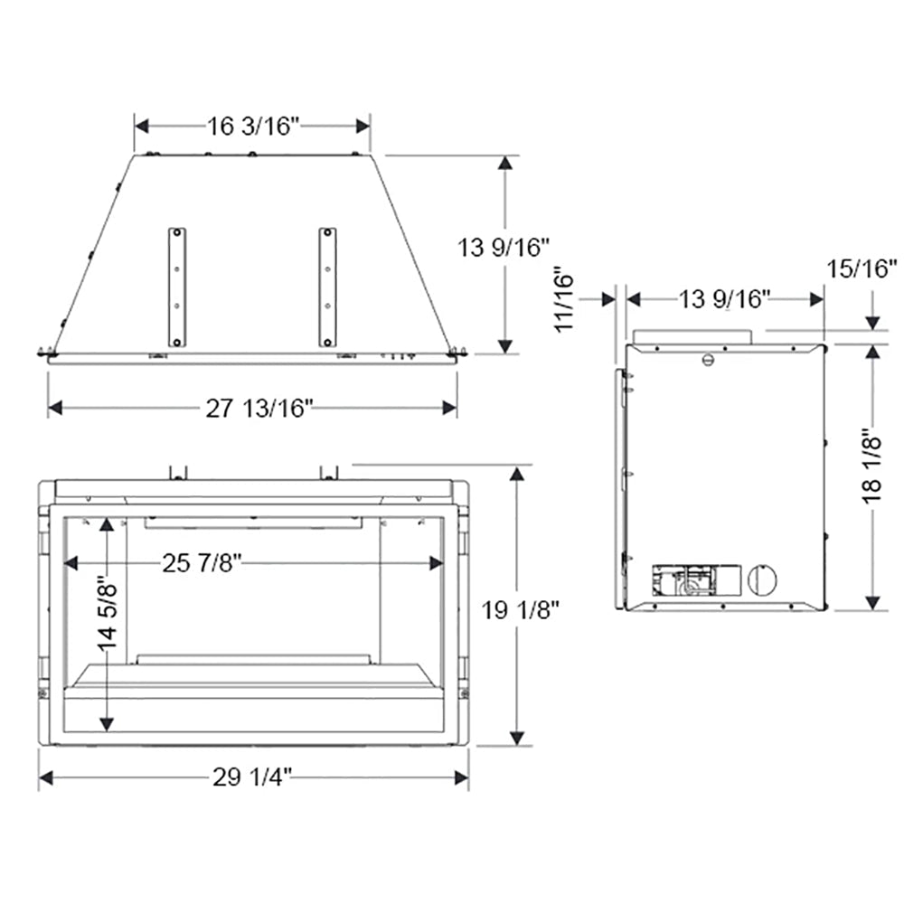Empire 28 Inch Loft Vent Free Gas Fireplace Insert with Barrier and Black Liner - VFLC28IN - by Empire Comfort Systems | Buy at Agent BBQ