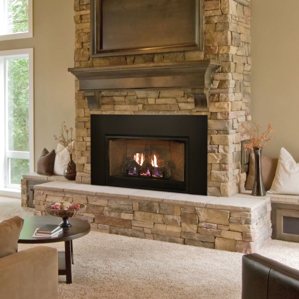 Empire 31 Inch Innsbrook Vent Free Gas Fireplace Insert with Log Set and Banded Brick Liner - VFPC31IN - by Empire Comfort Systems | Buy at Agent BBQ
