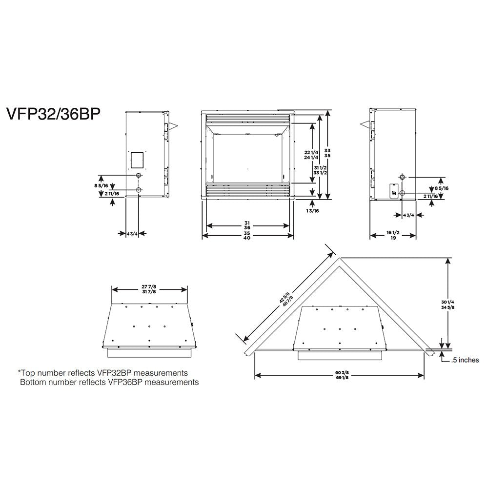 Empire 32 Inch Vail Vent Free Premium Gas Fireplace with Slope Glaze Burner and Log Set - VFPA32BP - by Empire Comfort Systems | Buy at Agent BBQ