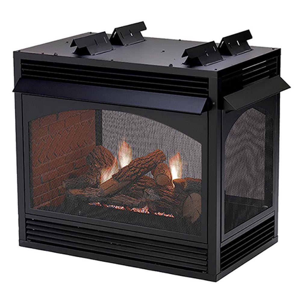 Empire 36 Inch Vail Ventless Premium See - Through Gas Fireplace with Millivolt Valve and Banded Brick Liner - VFP36PP32 - by Empire Comfort Systems | Buy at Agent BBQ