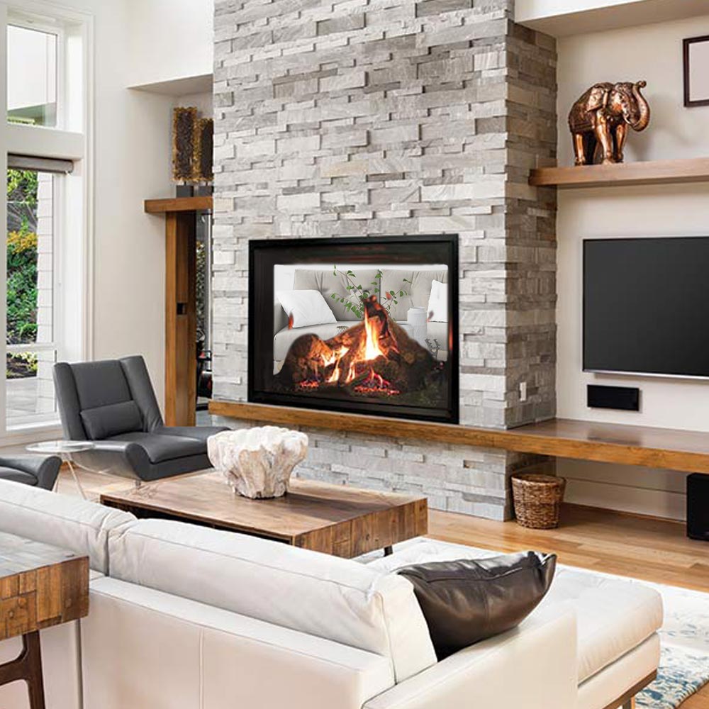 Empire 40 Inch Rushmore Clean - Face Direct Vent Double Sided Fireplace with Log Set - DVCT40CSP - by Empire Comfort Systems | Buy at Agent BBQ