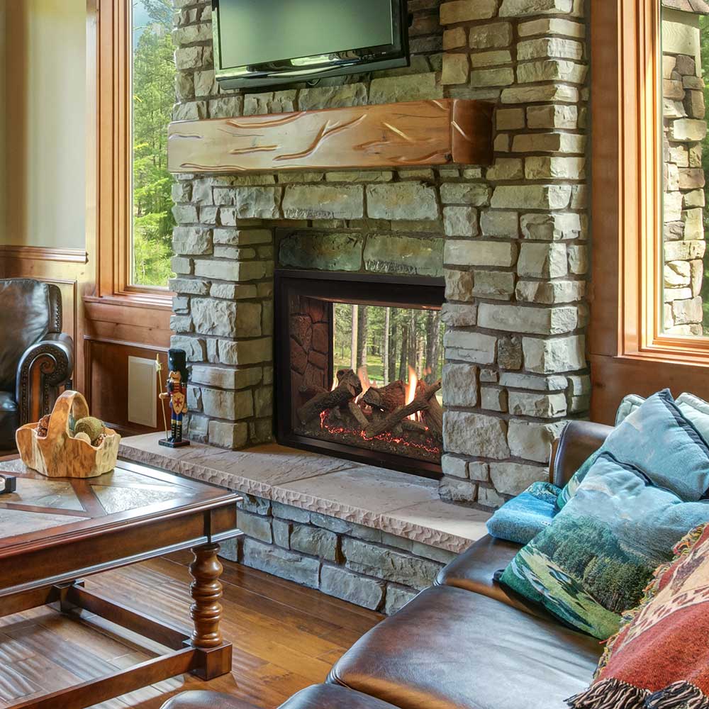 Empire 40 Inch Rushmore Clean - Face Direct Vent Double Sided See - Through Indoor/Outdoor Fireplace with Log Set - DVCT40CSP - OUT - by Empire Comfort Systems | Buy at Agent BBQ