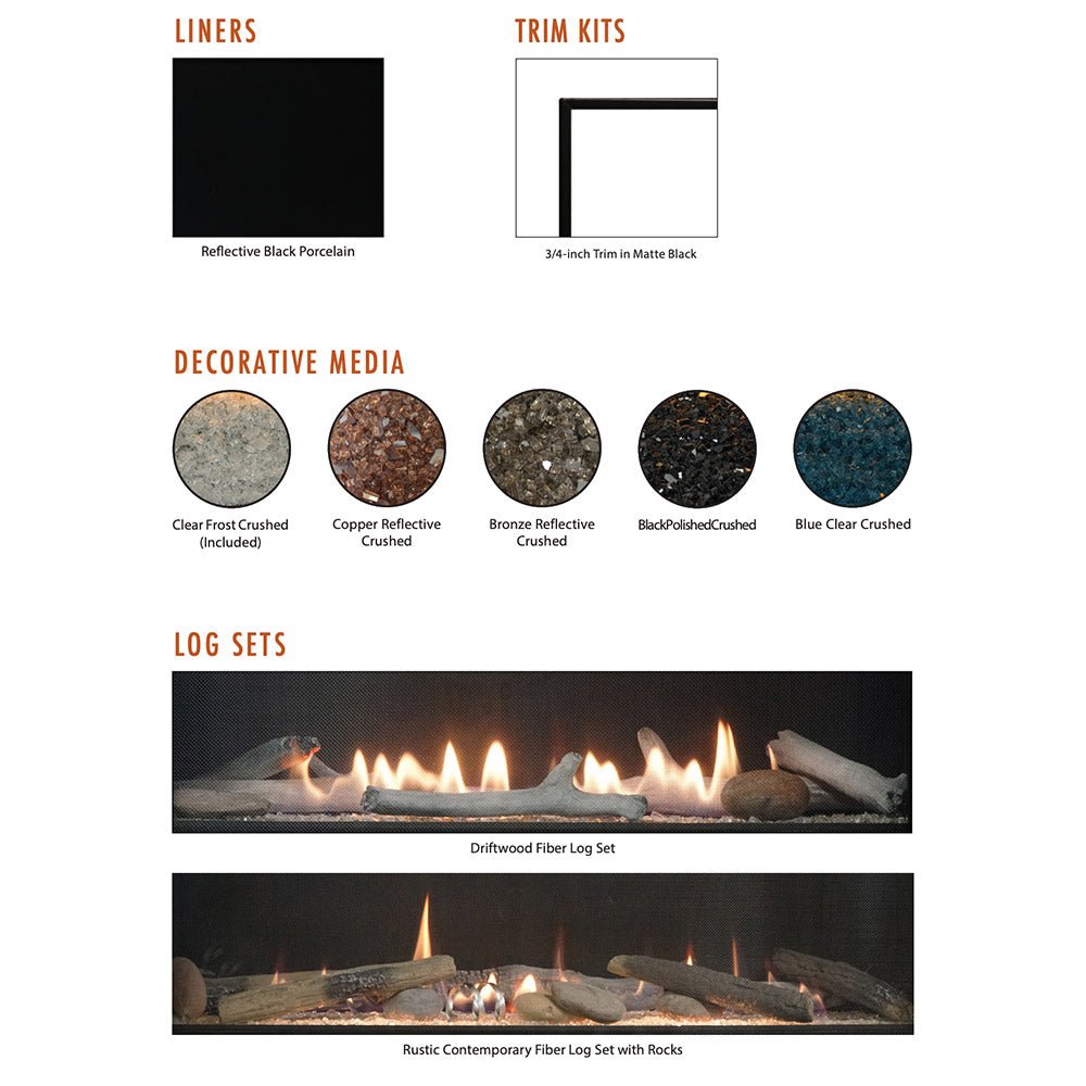 Empire 46 Inch Loft Direct Vent Contemporary Fireplace with Clear Crushed Glass - DVL46BP - by Empire Comfort Systems | Buy at Agent BBQ