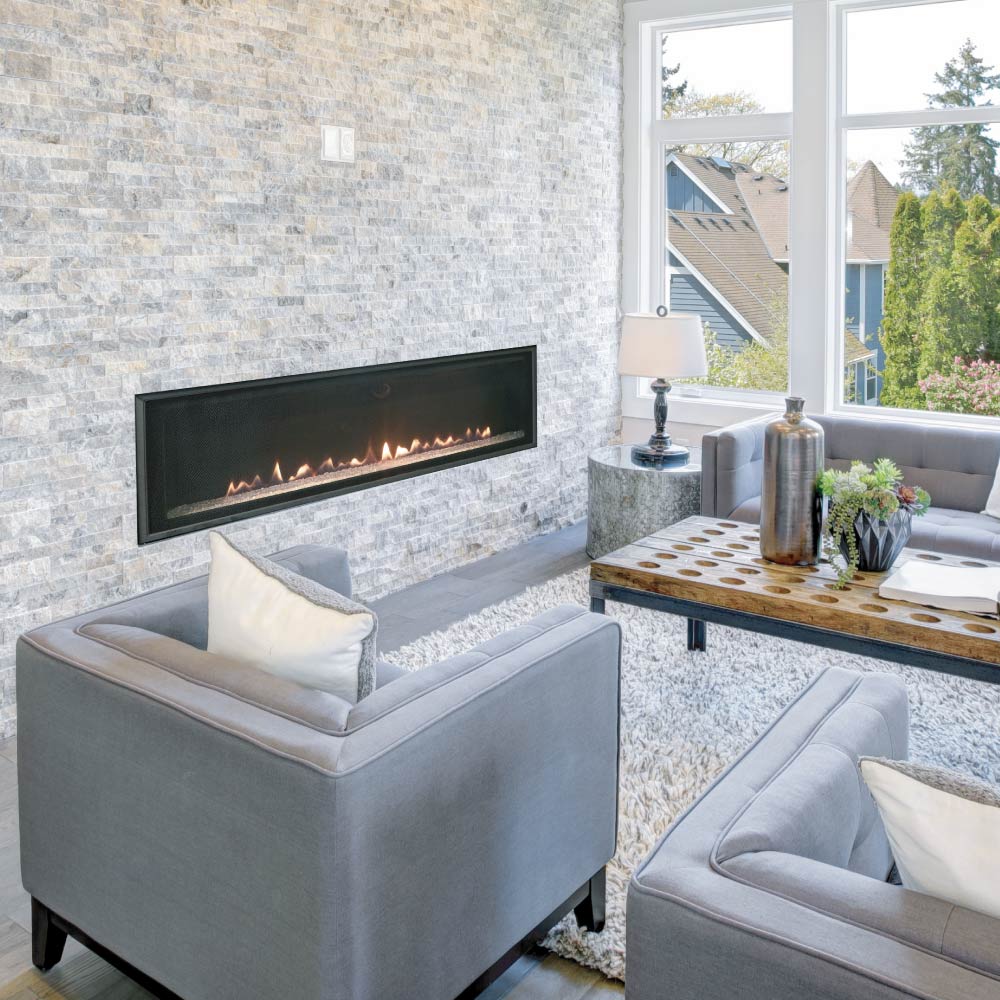 Empire 46 Inch Loft Direct Vent Contemporary Fireplace with Clear Crushed Glass - DVL46BP - by Empire Comfort Systems | Buy at Agent BBQ