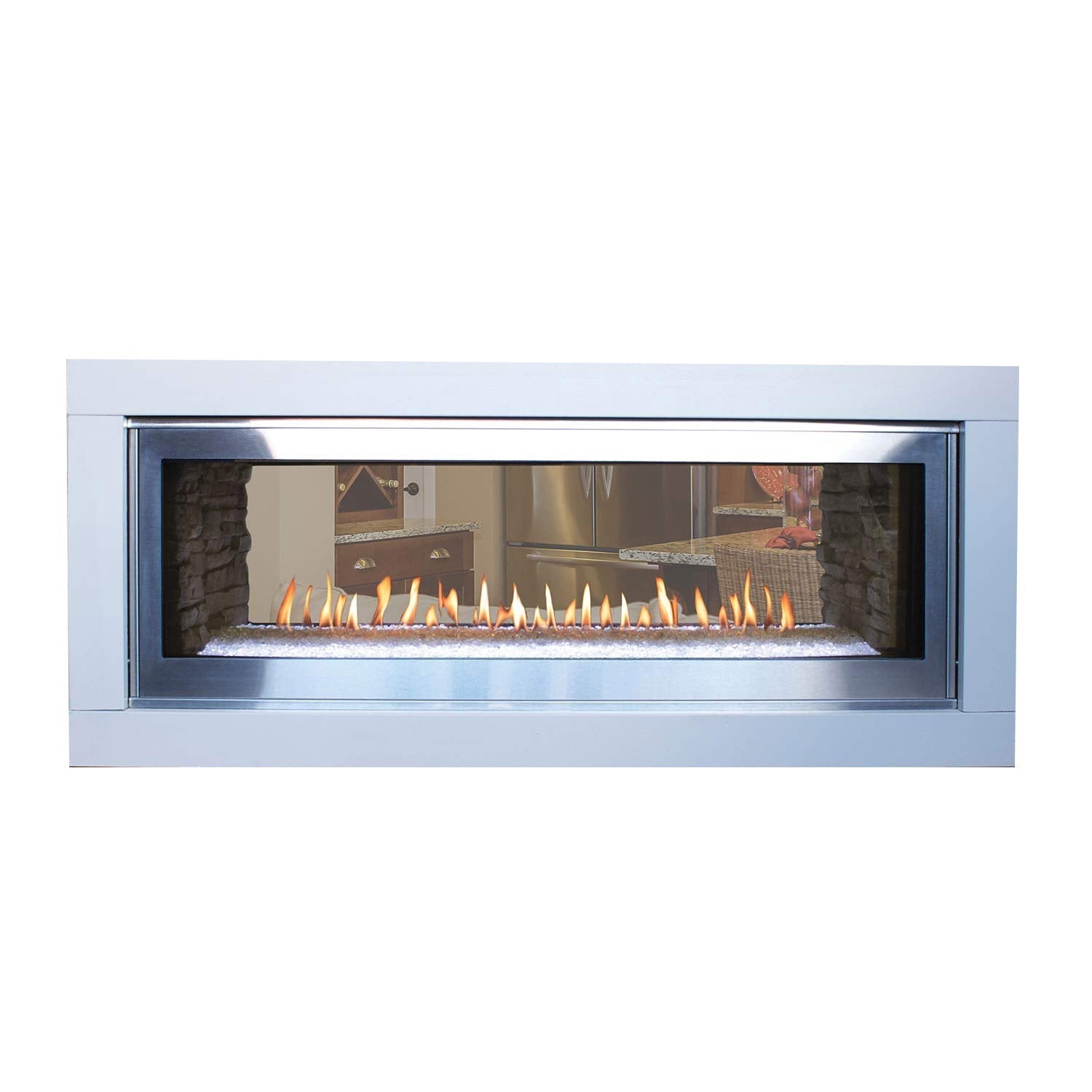 Empire 48 Inch Boulevard Direct Vent See - Through Indoor/Outdoor Linear Gas Fireplace - DVLL48SP - OUT - by Empire Comfort Systems | Buy at Agent BBQ