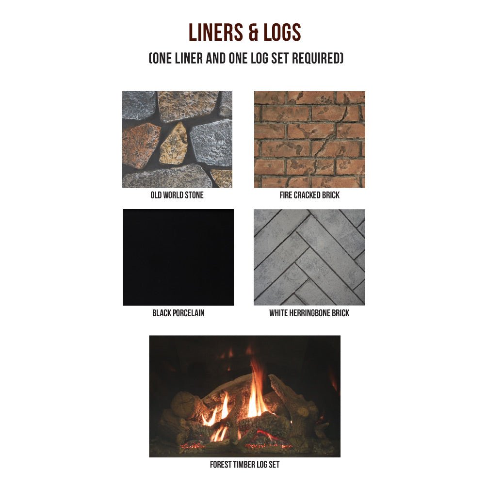 Empire 50 Inch Rushmore Clean - Face Direct Vent Fireplace with Log Set - DVCT50CBP - by Empire Comfort Systems | Buy at Agent BBQ