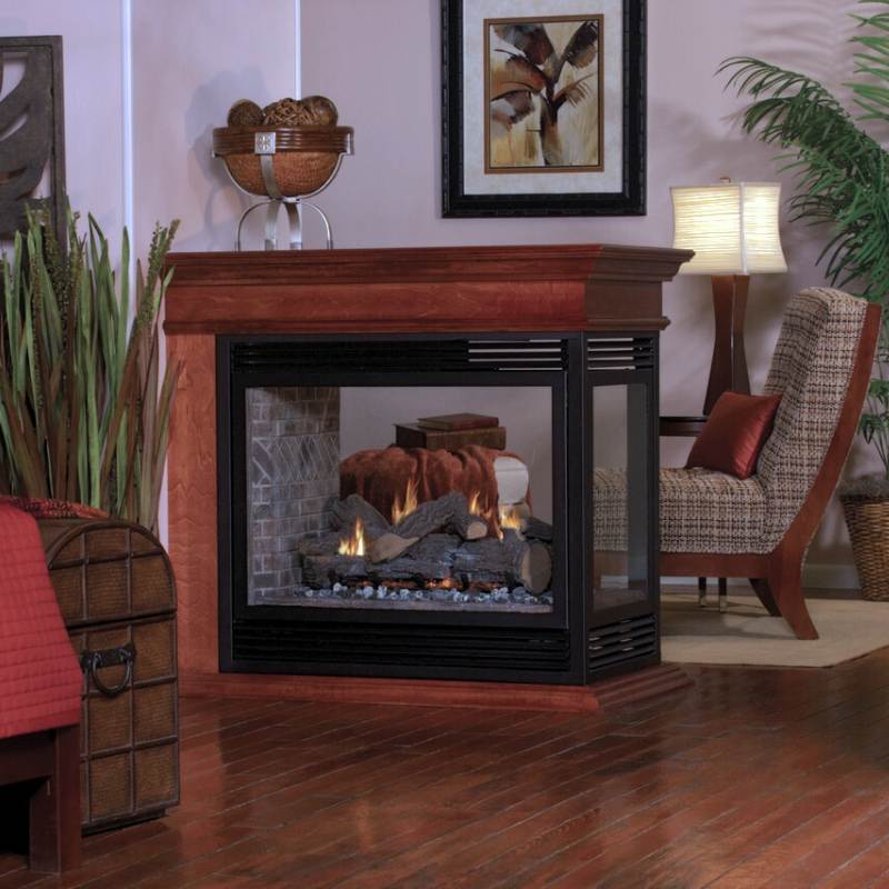 Empire Breckenridge Premium 36" Peninsula See - Through Vent Free Gas Fireplace with Louvers - by Empire Comfort Systems | Buy at Agent BBQ