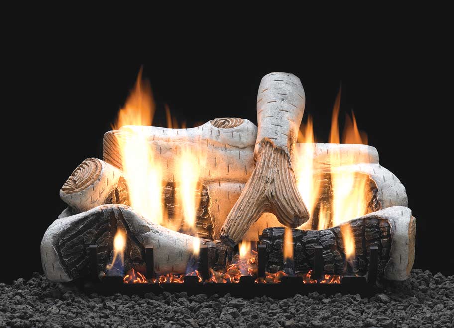Empire Ceramic Fiber Birch Complete Fireplace Gas Log Set - by Empire Comfort Systems | Buy at Agent BBQ
