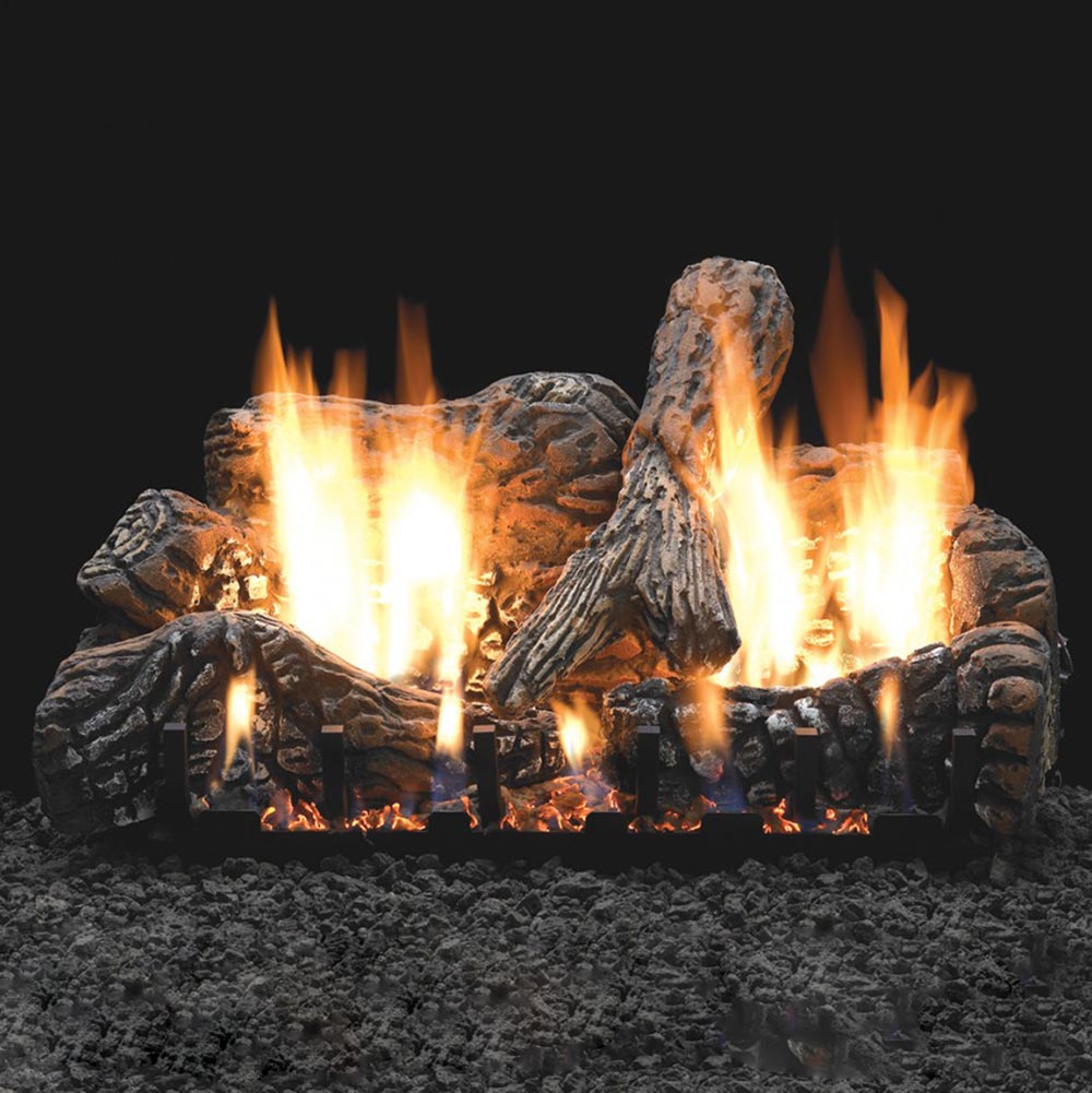Empire Charred Oak Vented Ceramic Fiber Complete Fireplace Gas Log Set - by Empire Comfort Systems | Buy at Agent BBQ