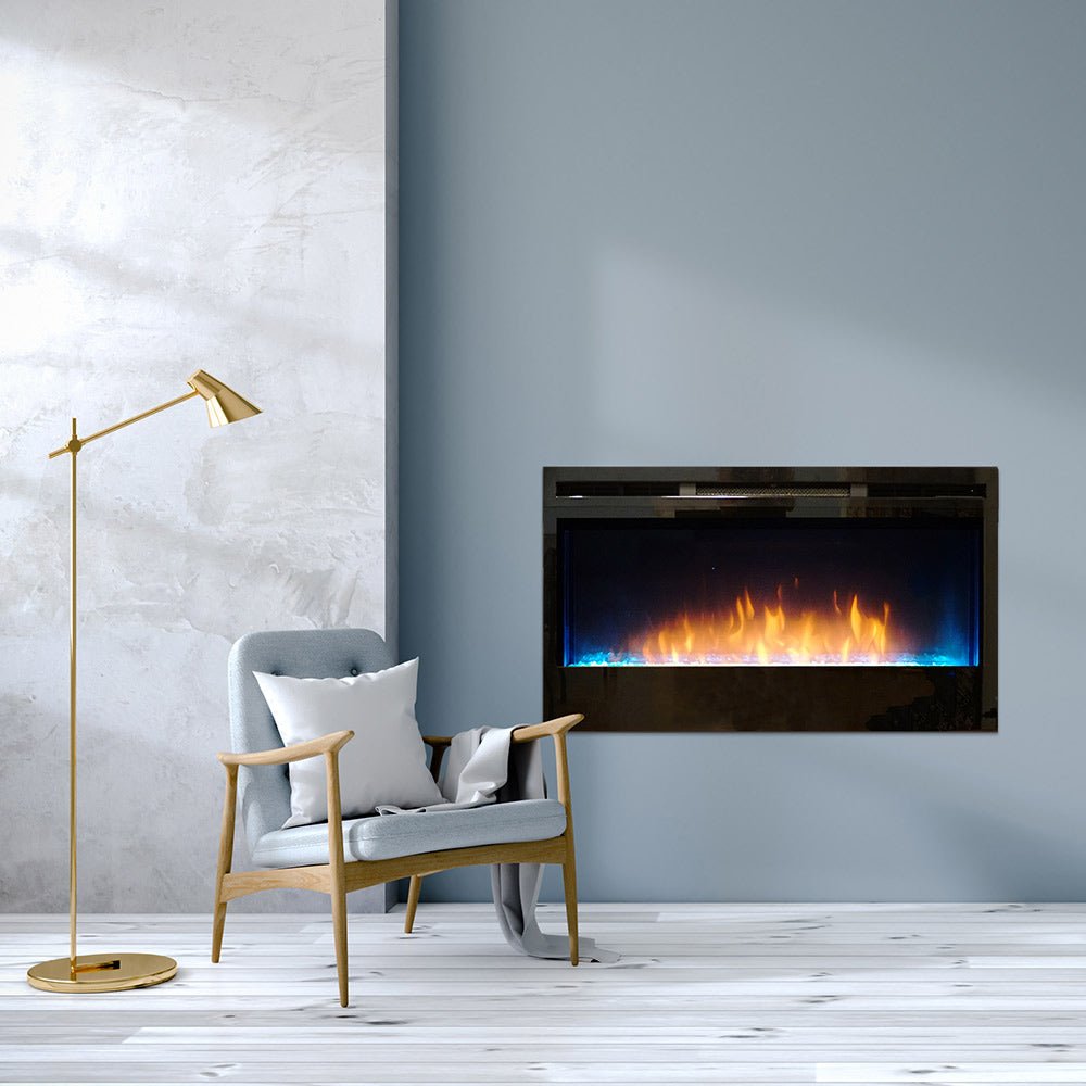 Empire Nexfire 34 - Inch Linear Electric Fireplace with LED Lights, Valve and Crushed Glass - EBL34 - by Empire Comfort Systems | Buy at Agent BBQ