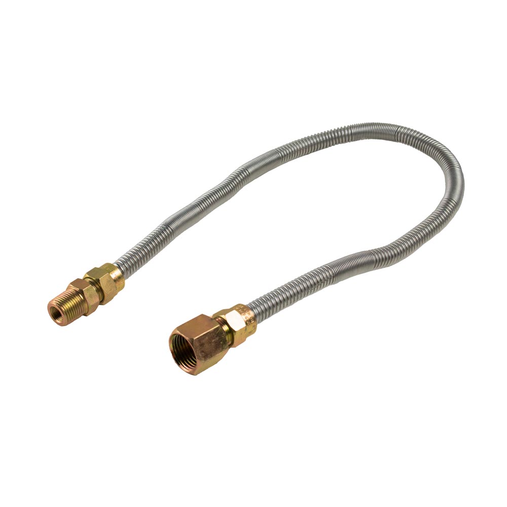 Empire Stainless Steel 24 Inch Gas Flex Line, 3/8 - Inch MIP x 3/8 - Inch FIP - by Empire Comfort Systems | Buy at Agent BBQ