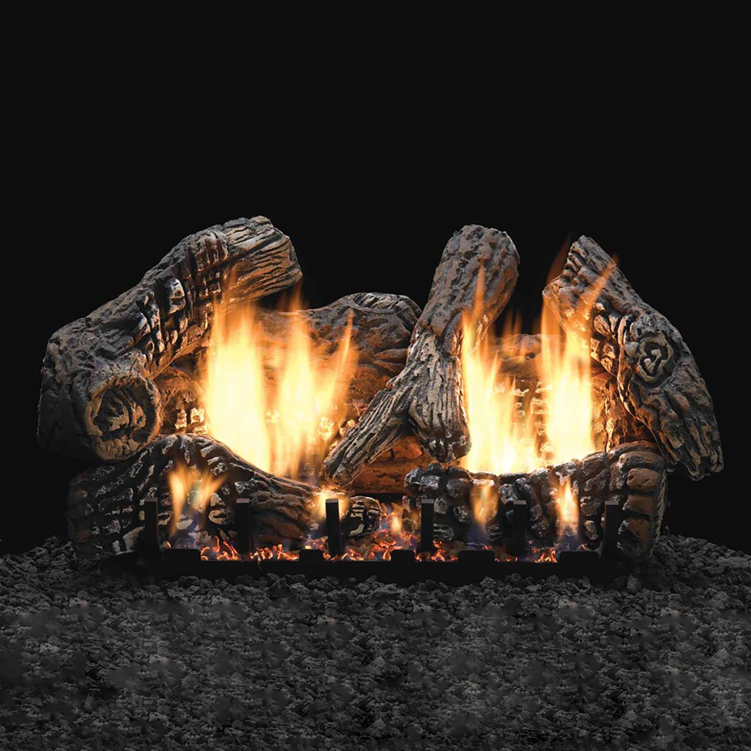 Empire Super Charred Oak Vented Ceramic Fiber Complete Fireplace Gas Log Set - by Empire Comfort Systems | Buy at Agent BBQ