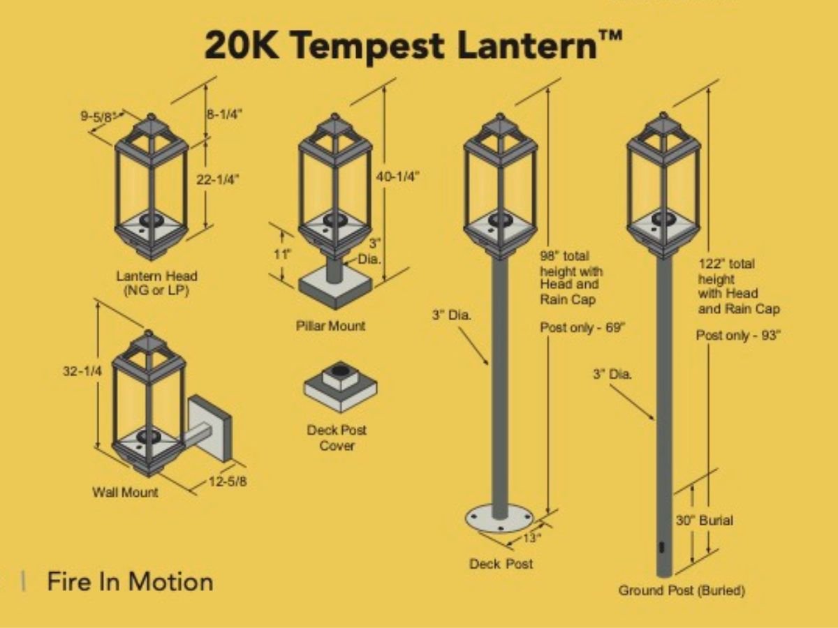 Fire Garden Tempest Lantern (20K BTUS) - by Fire Garden | Buy at Agent BBQ