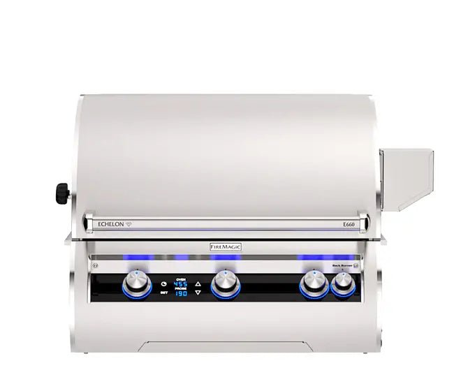 Fire Magic 30" 3 - Burner Echelon Diamond Built - In Gas Grill w/ Rotisserie & Digital Thermometer (E660i) - Grill by Fire Magic | Buy at Agent BBQ