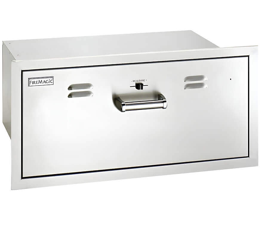 Fire Magic Premium Flush 30 Inch Built - In 110V Electric Warming Drawer - 53830 - SW - by Fire Magic | Buy at Agent BBQ