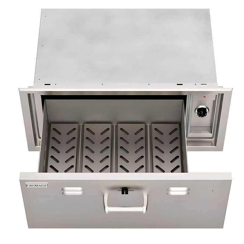 Fire Magic Premium Flush 30 Inch Built - In 110V Electric Warming Drawer - 53830 - SW - by Fire Magic | Buy at Agent BBQ