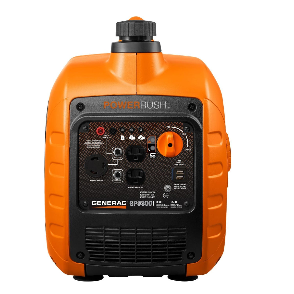 Generac 3300i Gasoline 2500W/3300W Portable Inverter Generator | COsense® - Portable Generators by Generac | Buy at Agent BBQ