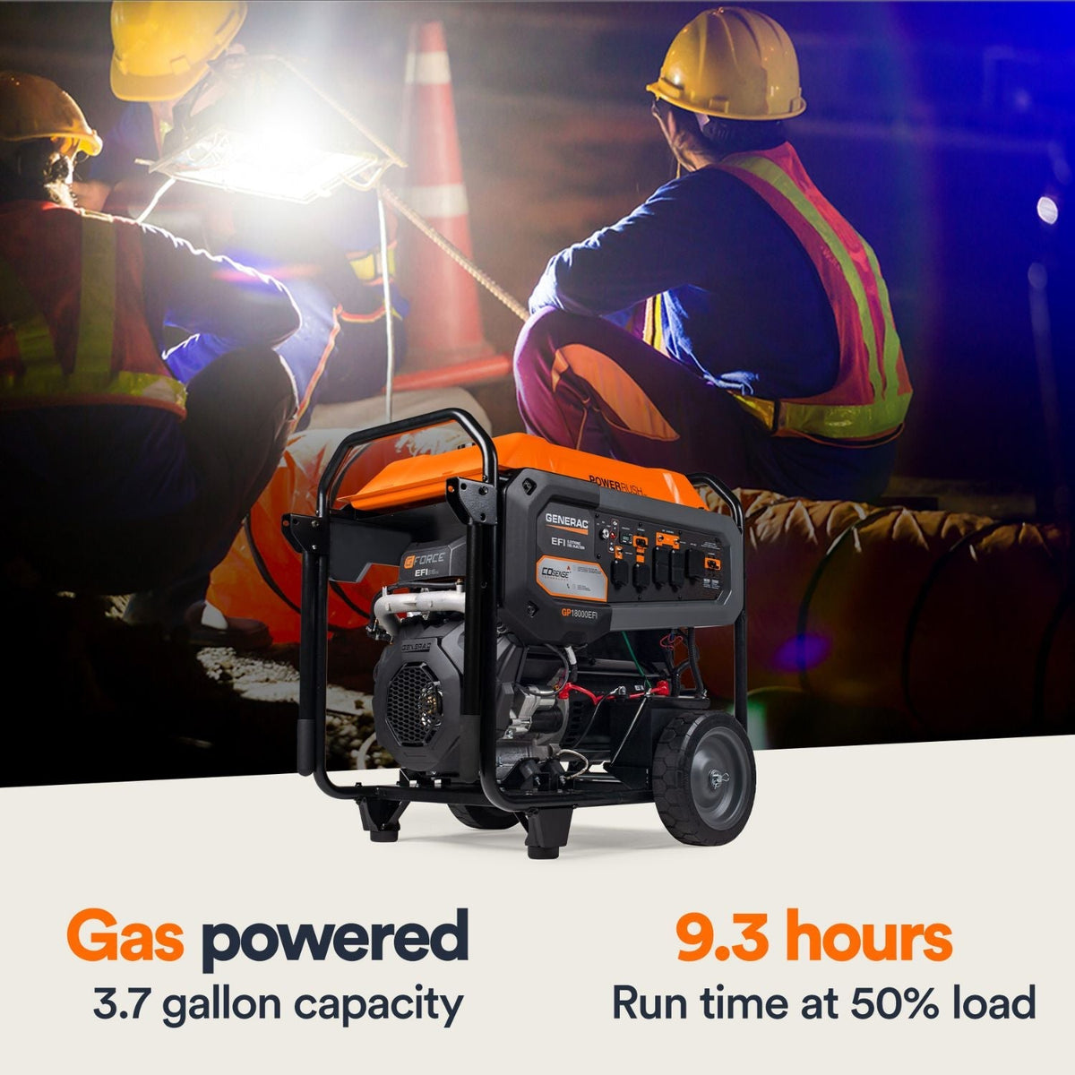 Generac GP18000EFI Gasoline 18000W/22500W Portable Generator | COsense® | EPA & CARB Approved - Portable Generators by Generac | Buy at Agent BBQ