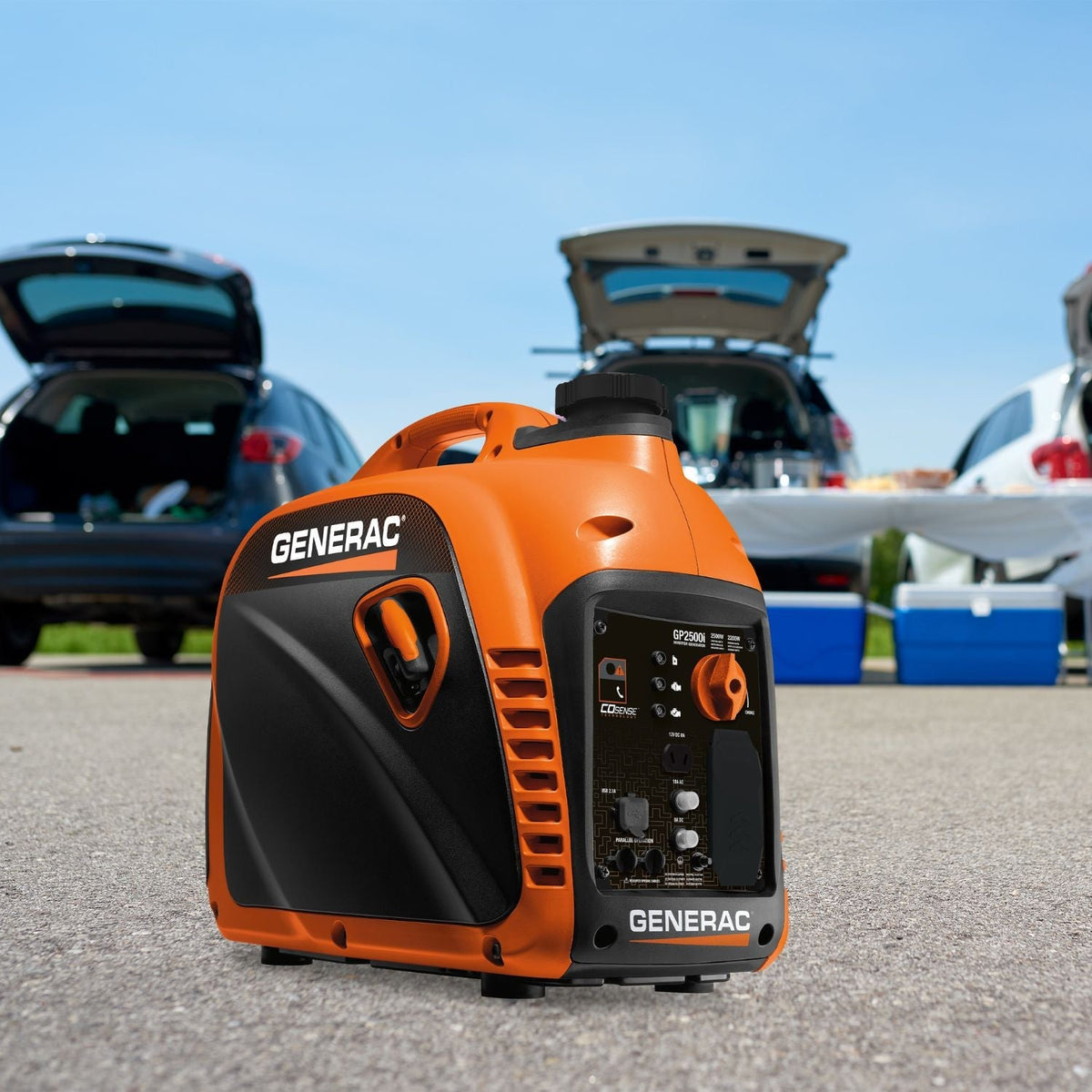 Generac GP2500i Gasoline 2200W/2500W Portable Inverter Generator | COsense® - Portable Generators by Generac | Buy at Agent BBQ