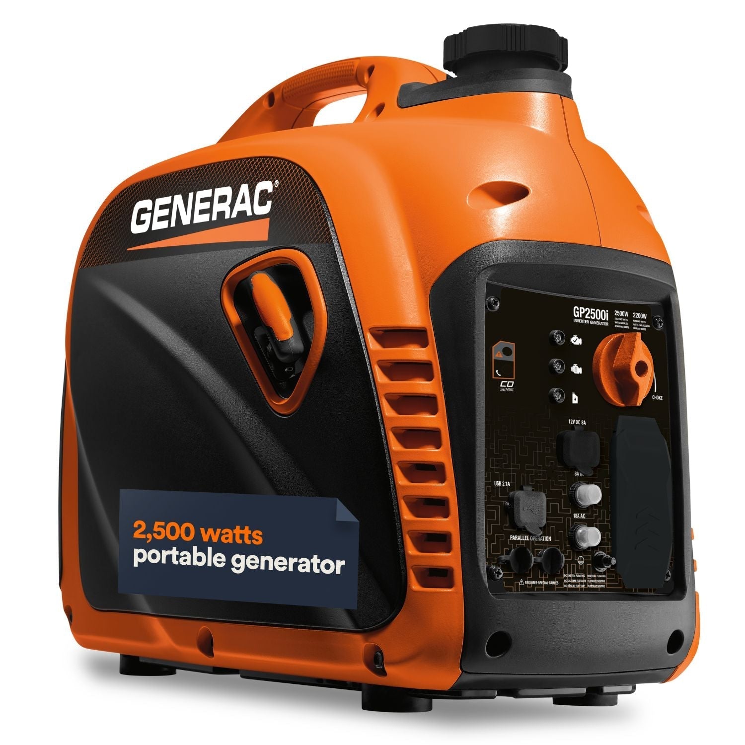 Generac GP2500i Gasoline 2200W/2500W Portable Inverter Generator | COsense® - Portable Generators by Generac | Buy at Agent BBQ