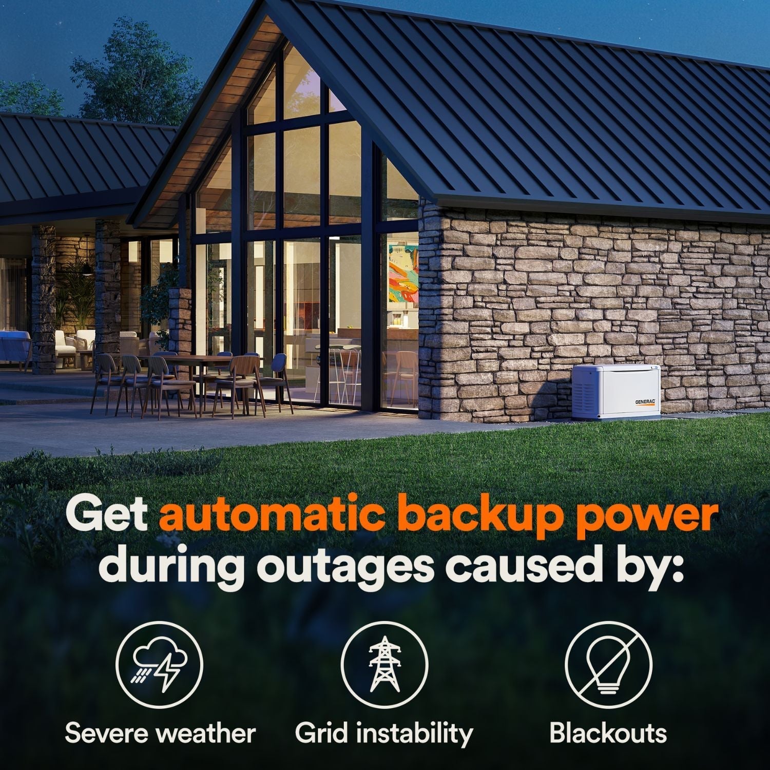 Generac Guardian® 10kW Aluminum Home Standby Generator With Transfer Switch | Air-Cooled | WiFi Enabled - Standby Generators by Generac | Buy at Agent BBQ