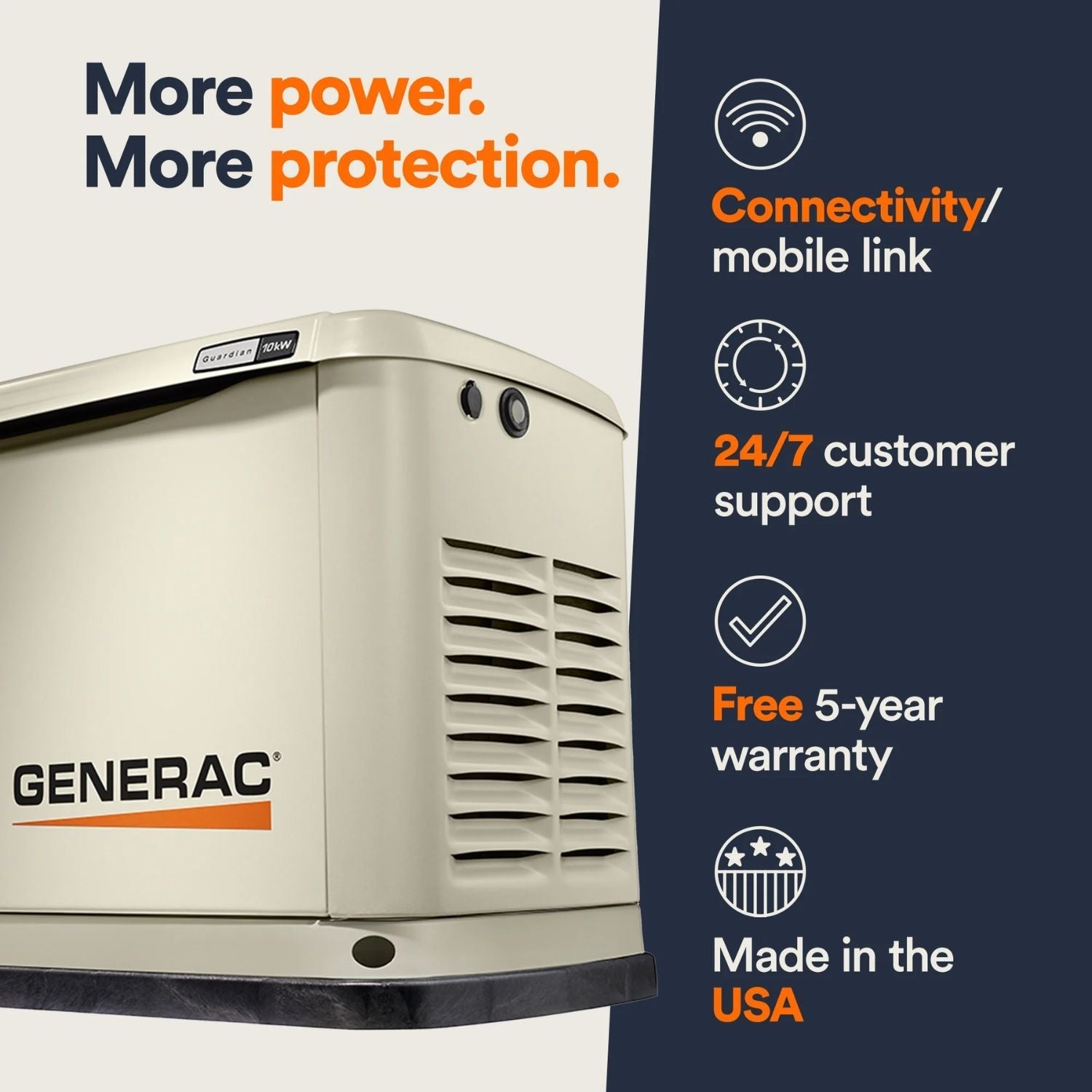 Generac Guardian® 10kW Aluminum Home Standby Generator With Transfer Switch | Air-Cooled | WiFi Enabled - Standby Generators by Generac | Buy at Agent BBQ