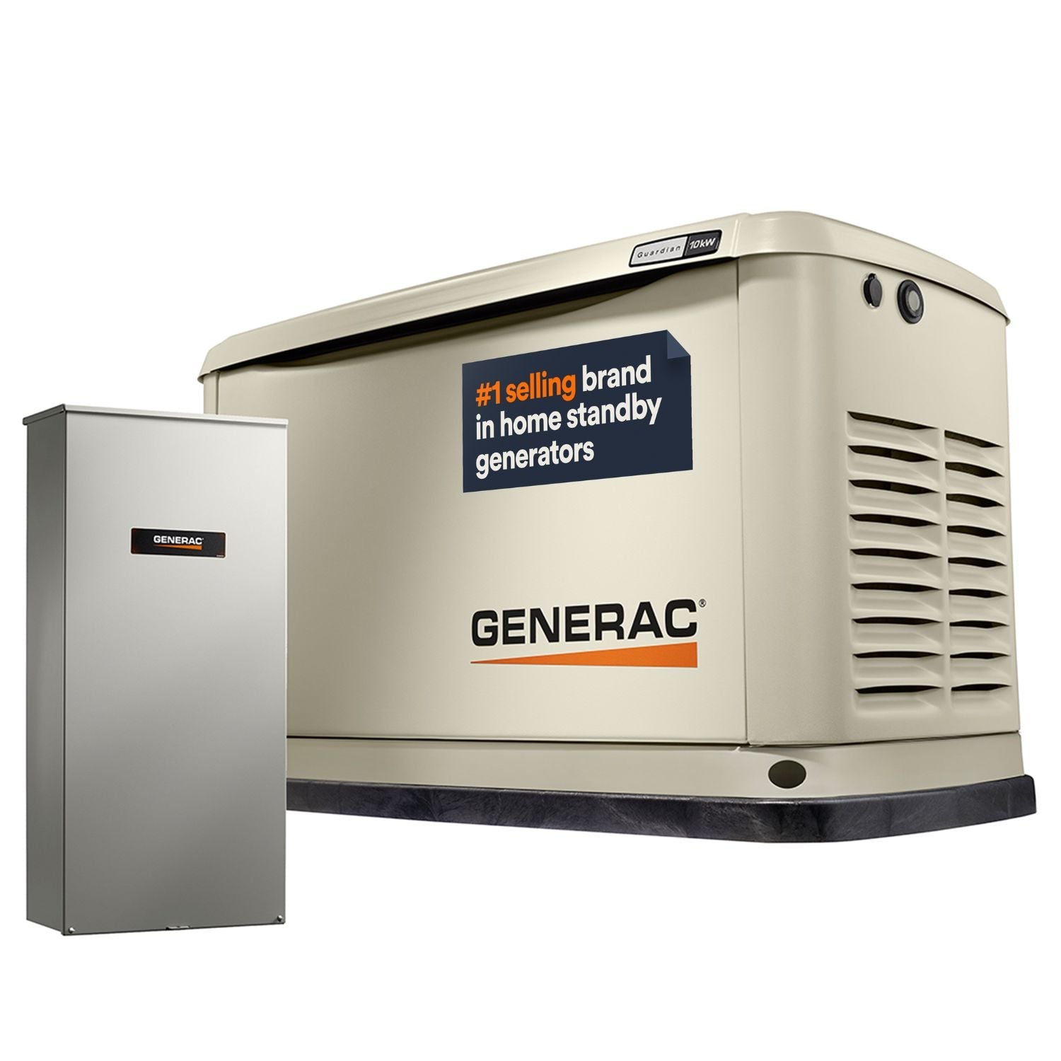Generac Guardian® 10kW Aluminum Home Standby Generator With Transfer Switch | Air-Cooled | WiFi Enabled - Standby Generators by Generac | Buy at Agent BBQ