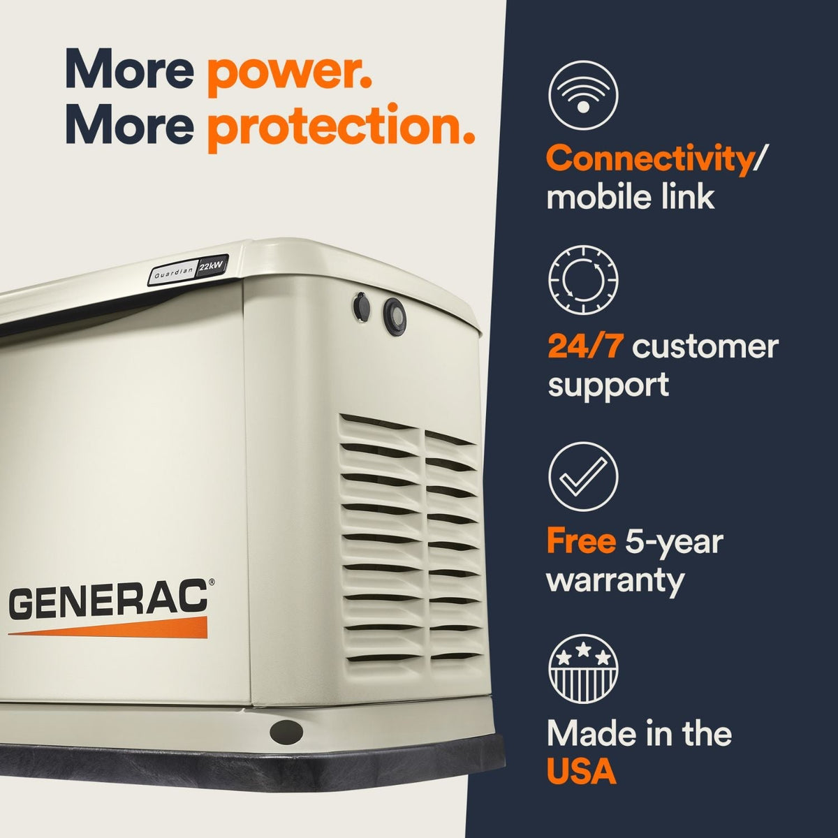 Generac Guardian® 22kW Aluminum Home Standby Generator | Air-Cooled | WiFi Enabled - Standby Generators by Generac | Buy at Agent BBQ