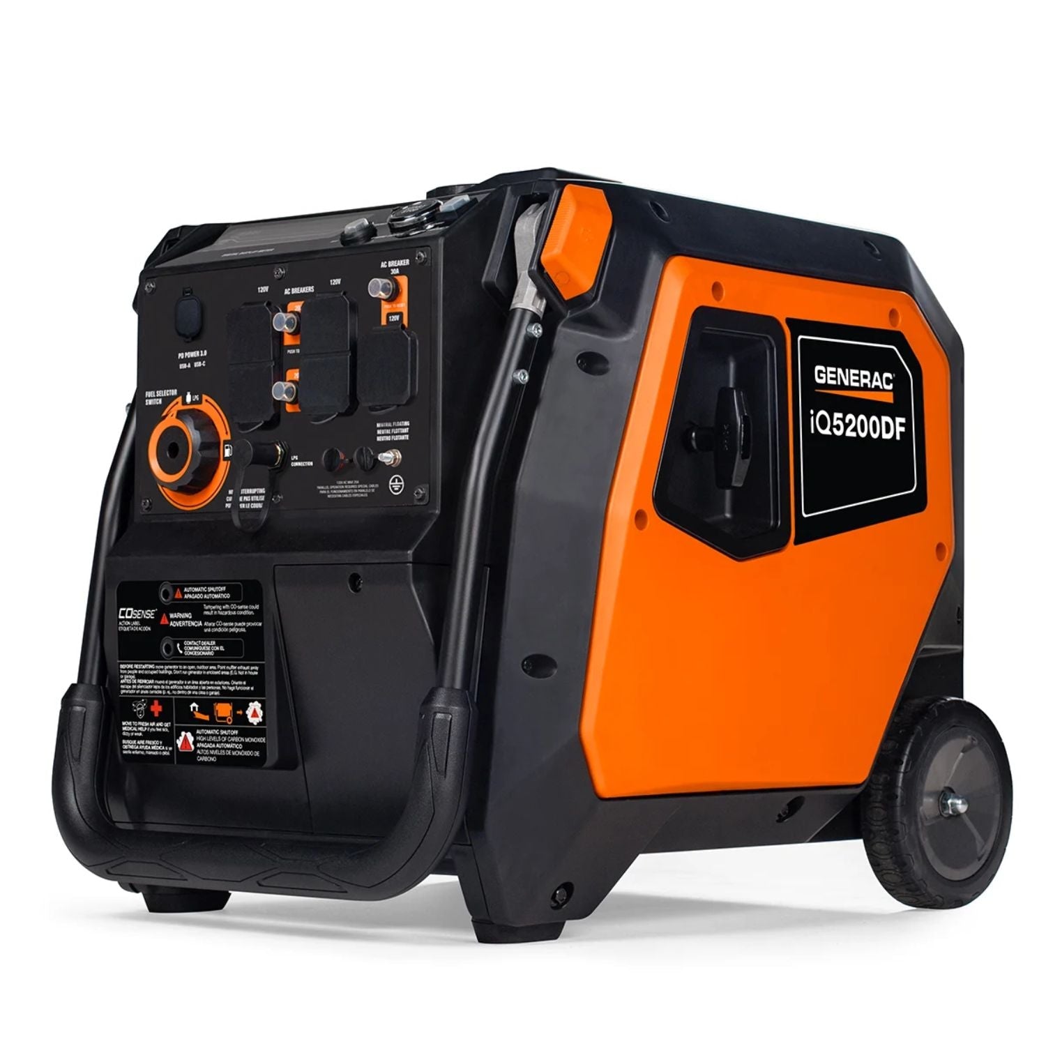 Generac iQ5200 Dual Fuel 3900W/5200W Portable Inverter Generator | Electric Start | COsense® - Portable Generators by Generac | Buy at Agent BBQ