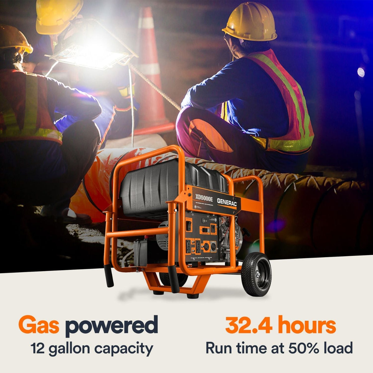 Generac XD5000E Diesel 5000W/5500W Portable Generator | Electric Start - Portable Generators by Generac | Buy at Agent BBQ