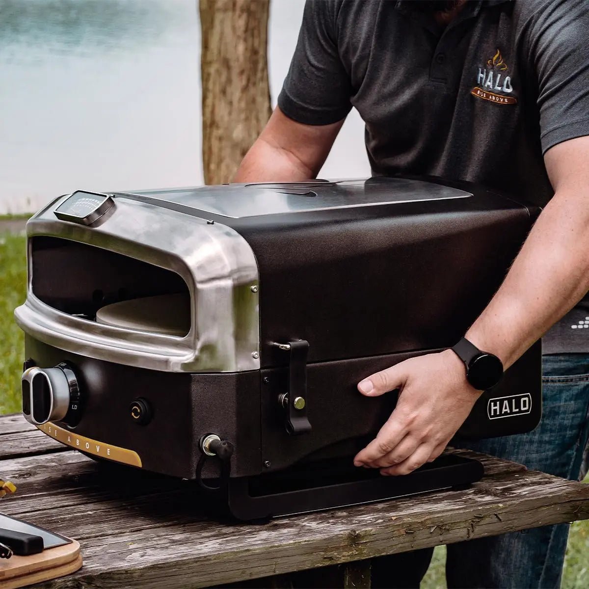 HALO Versa 16 Outdoor Gas Pizza Oven w/ Rotating Pizza Stone - HZ - 1004 - ANA - pizza ovens by Halo | Buy at Agent BBQ