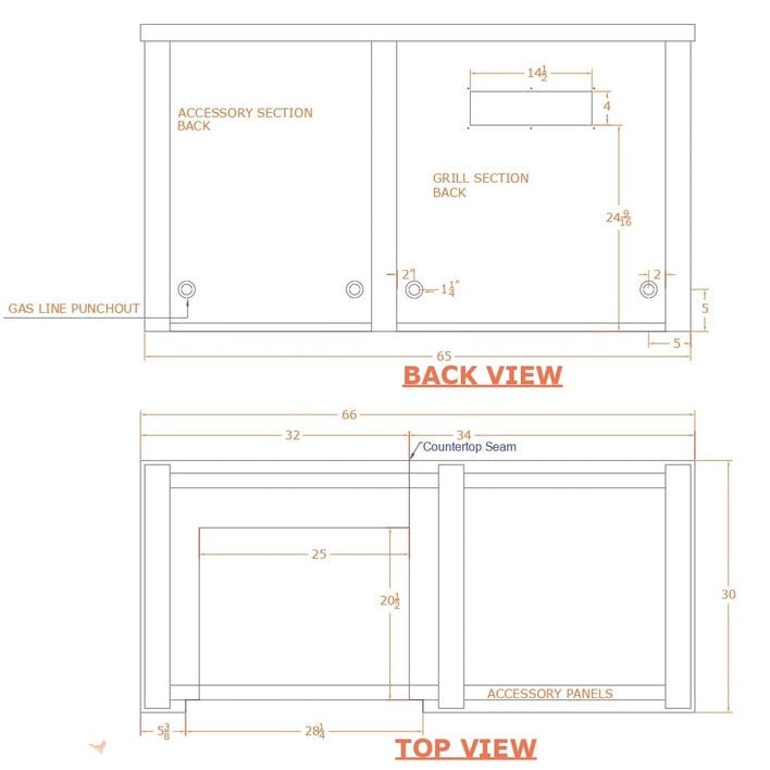 Haven Outdoor 5.5 Foot Outdoor Kitchen Island with Plain Panel, Coyote 28" Gas Grill & Double Access Doors - HCOY96PAN - AB - LP - by Haven Outdoor | Buy at Agent BBQ
