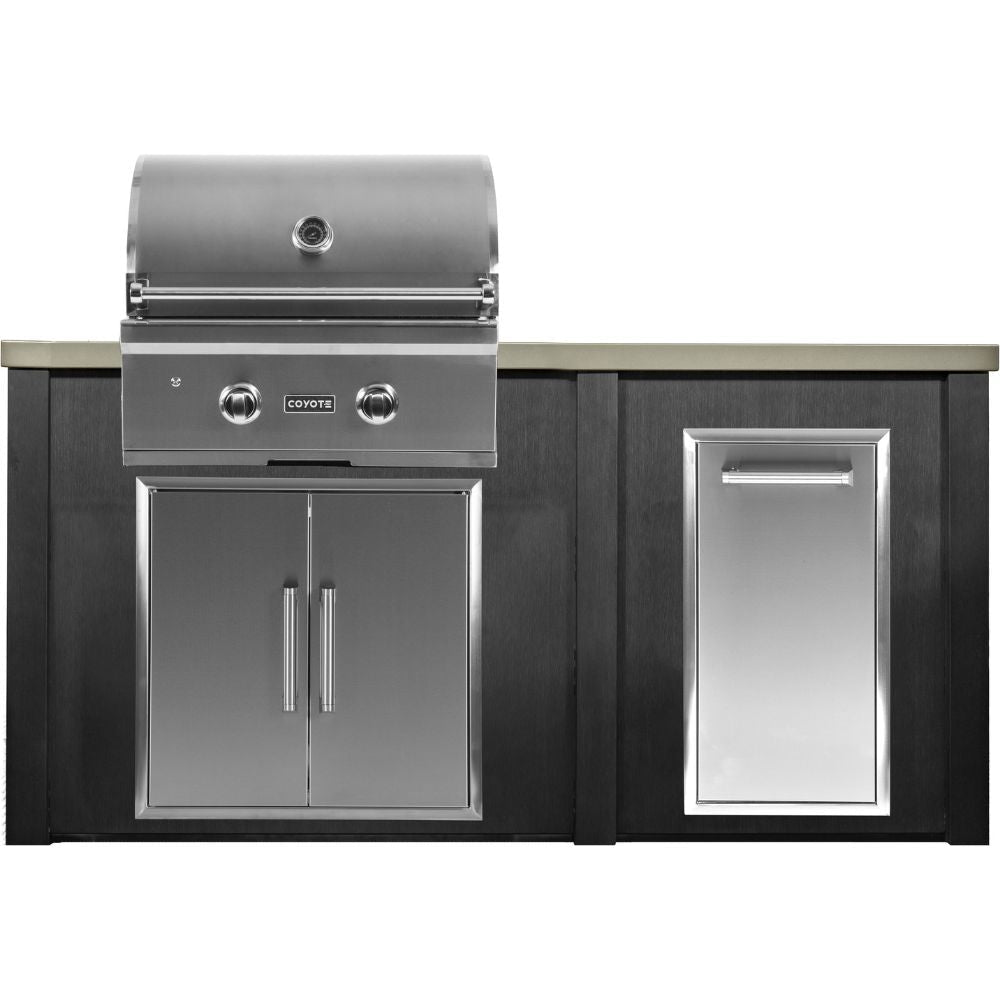 Haven Outdoor 5.5 Ft. Outdoor Kitchen Island with Coyote Trash Center, 28 - Inch Gas Grill & Double Access Doors - Outdoor Kitchen Kits by Haven Outdoor | Buy at Agent BBQ