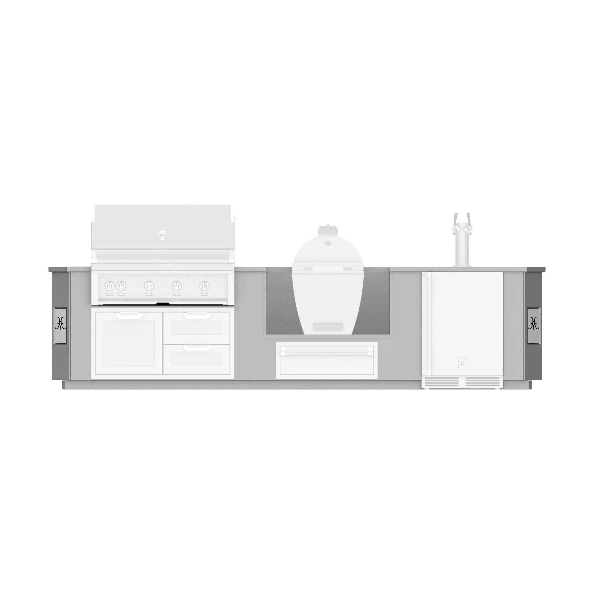 Hestan 12 Ft. GE Series Kitchen Island with Kamado Cutout - GESK12 - by Hestan | Buy at Agent BBQ