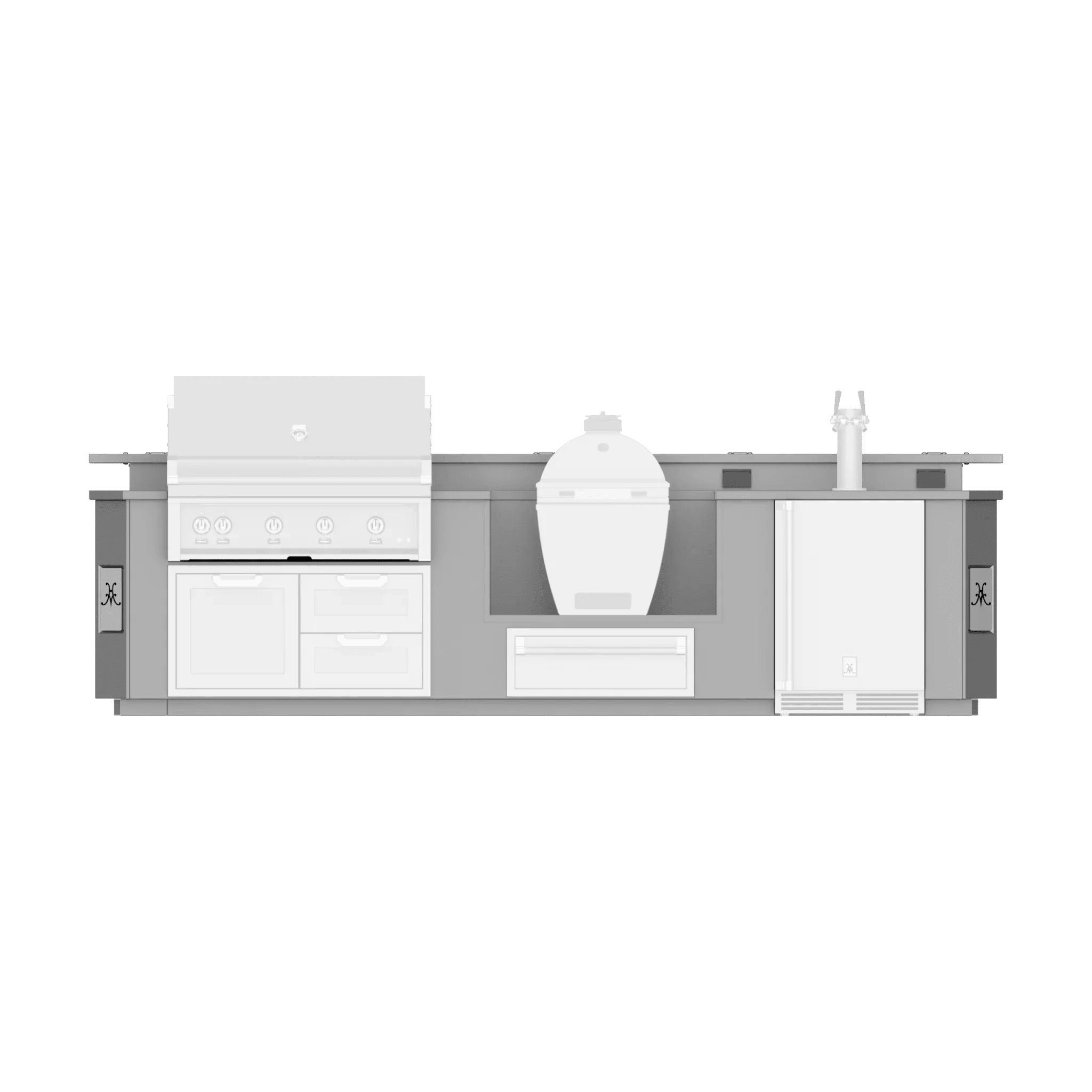 Hestan 12 Ft. GE Series Kitchen Island with Kamado Cutout - GESK12 - by Hestan | Buy at Agent BBQ