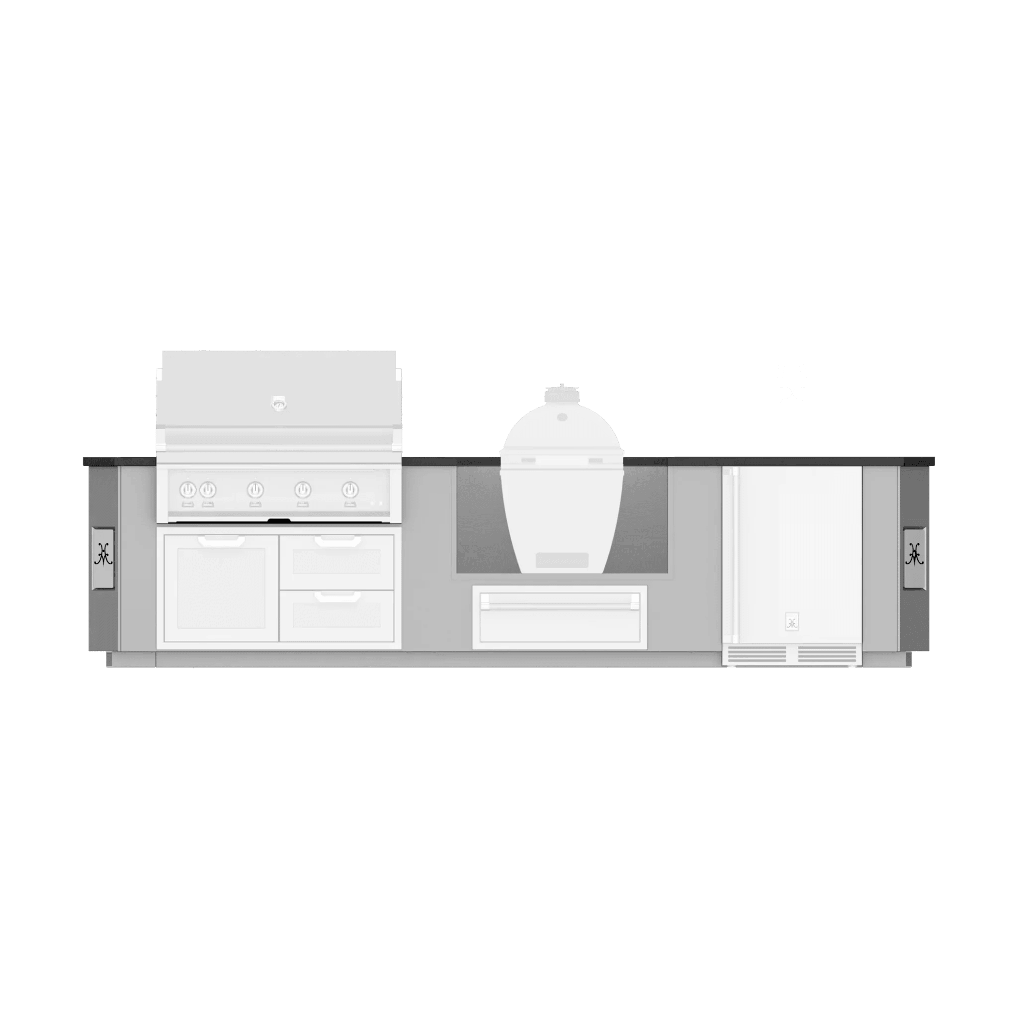 Hestan 12 Ft. GE Series Kitchen Island with Kamado Cutout - GESK12 - by Hestan | Buy at Agent BBQ
