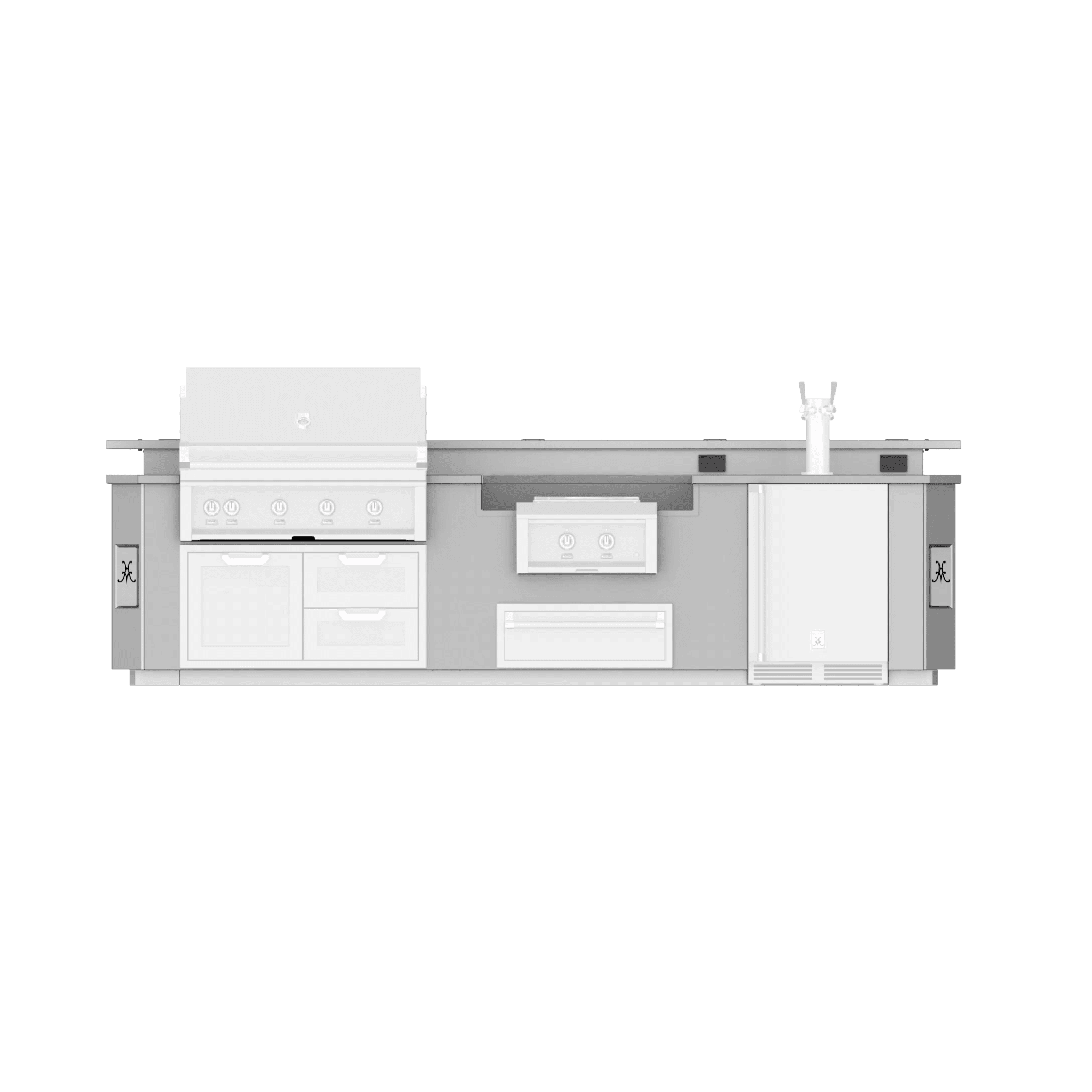 Hestan 12 Ft. GE Series Kitchen Island with Power Burner Cutout - GESP12 - by Hestan | Buy at Agent BBQ