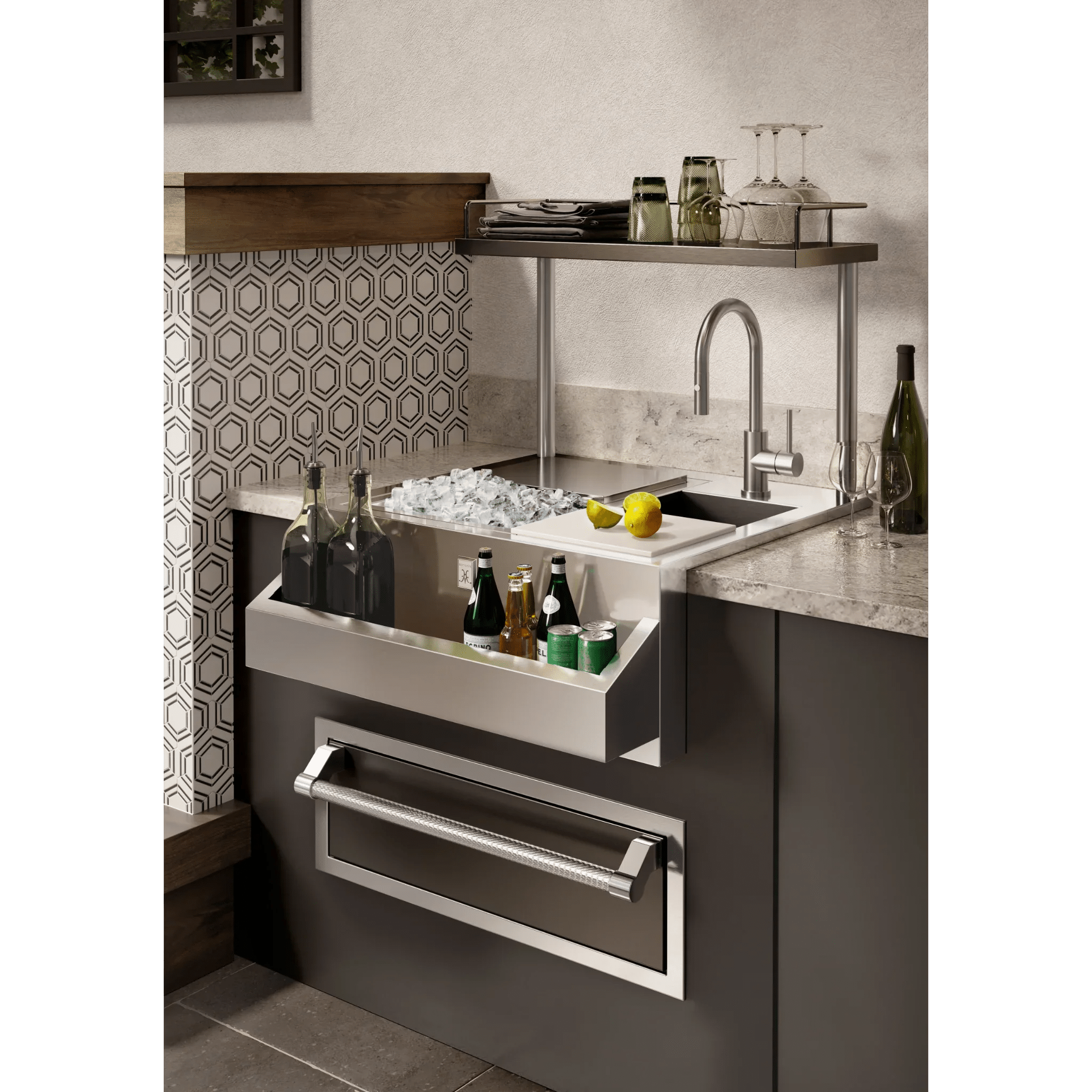 Hestan 30" Refreshment Center with High Shelf - GRCHS30 - by Hestan | Buy at Agent BBQ