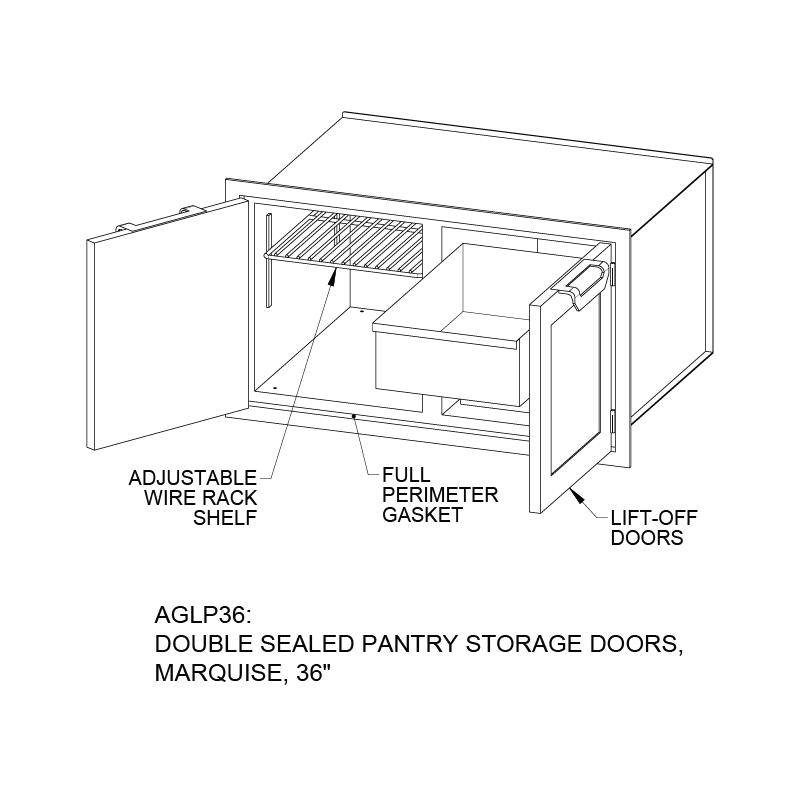 Hestan 36" Outdoor Double Series Pantry - AGLP36 - by Hestan | Buy at Agent BBQ
